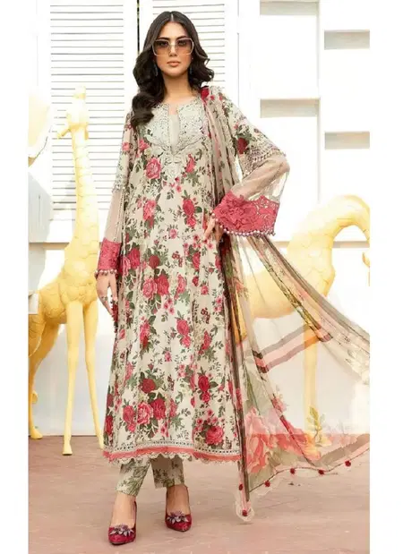 Az 1329 A and B By Alzohaib Cotton Dupatta Pakistani Suits Exporters In India